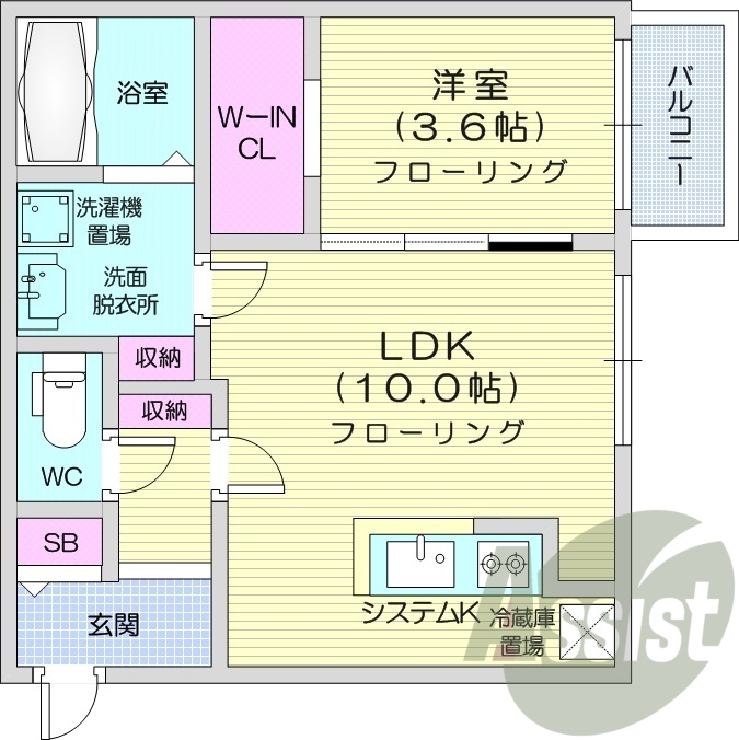 1LDK、エアコン、ガスリミット、シャワートイレ、ペット可