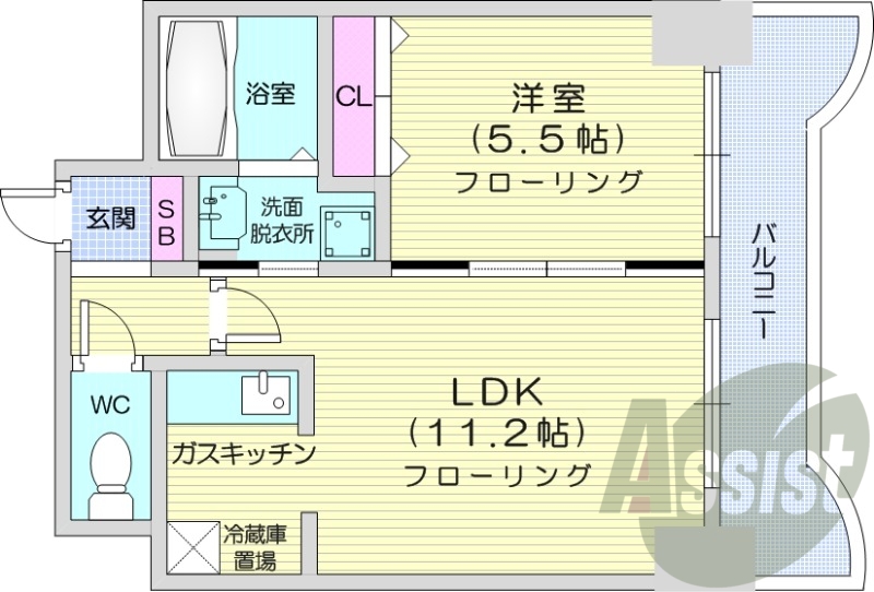 1LDK、オートロック、防犯カメラ、エアコン、宅配ボックス