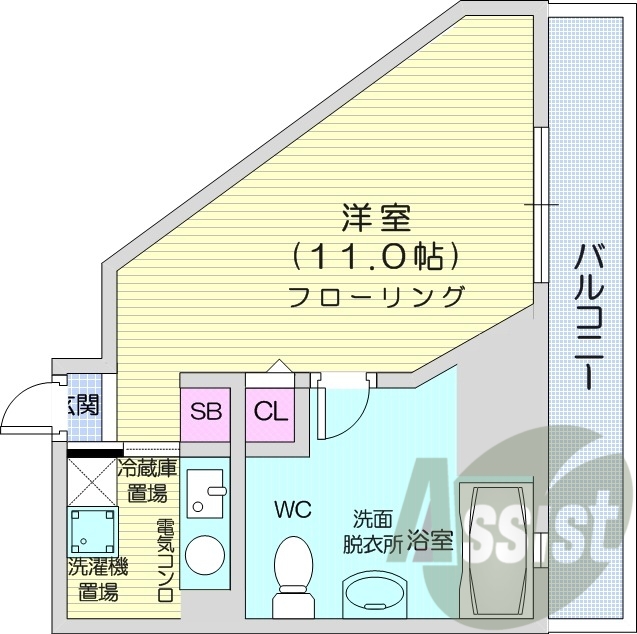 1K、クローゼット、灯油給湯・灯油暖房、シューズボックス