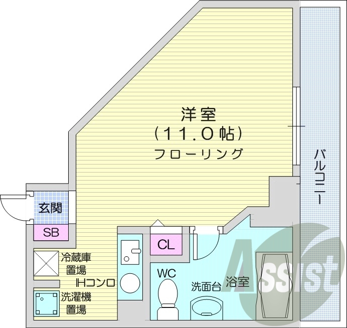1K、クローゼット、灯油給湯・灯油暖房、シューズボックス