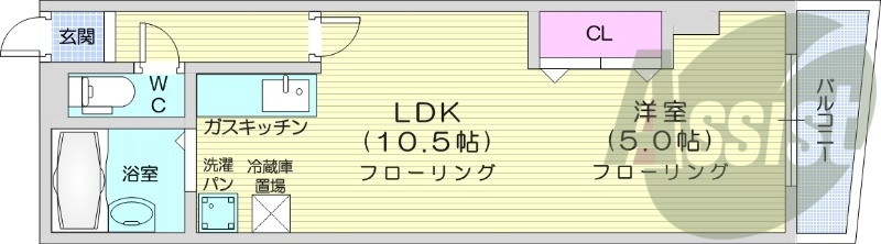 1LDK、オートロック、ネット無料、オートロック