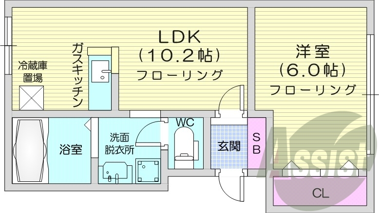 1LDK、エアコン、灯油暖房、ネット使用料不要