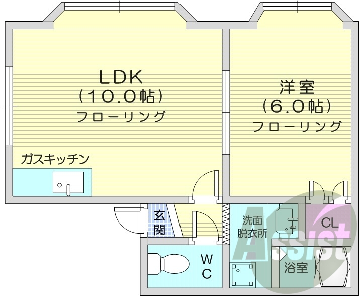 1LDK、ペット可、独立洗面台、室内洗濯機置場