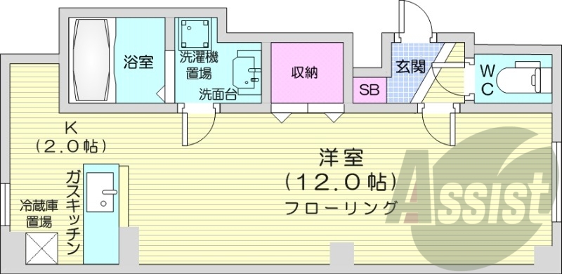 1DK、収納、シューズボックス、独立洗面台、クローゼット収納