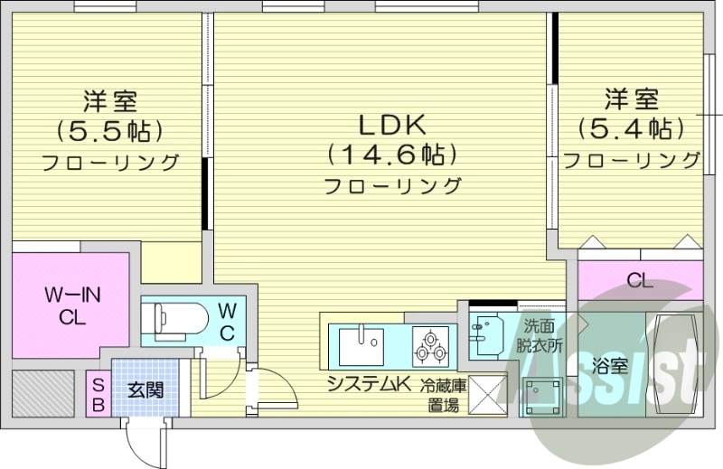 2LDK、エアコン、独立洗面台、シャワートイレ、灯油暖房