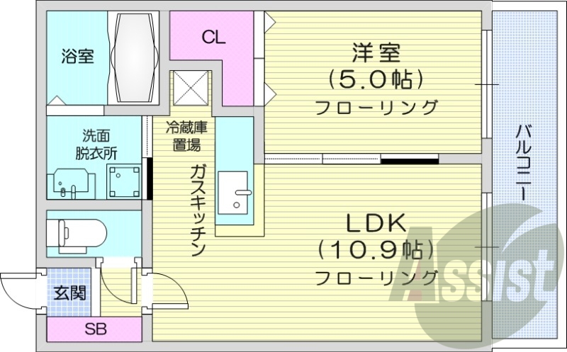 1LDK、エアコン、ネット無料、独立洗面台、シャワートイレ