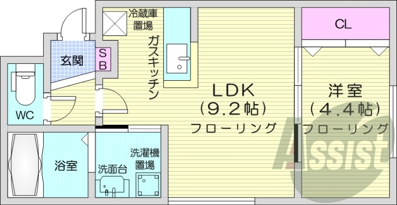 1LDK、エアコン、独立洗面台、灯油暖房、シャワートイレ