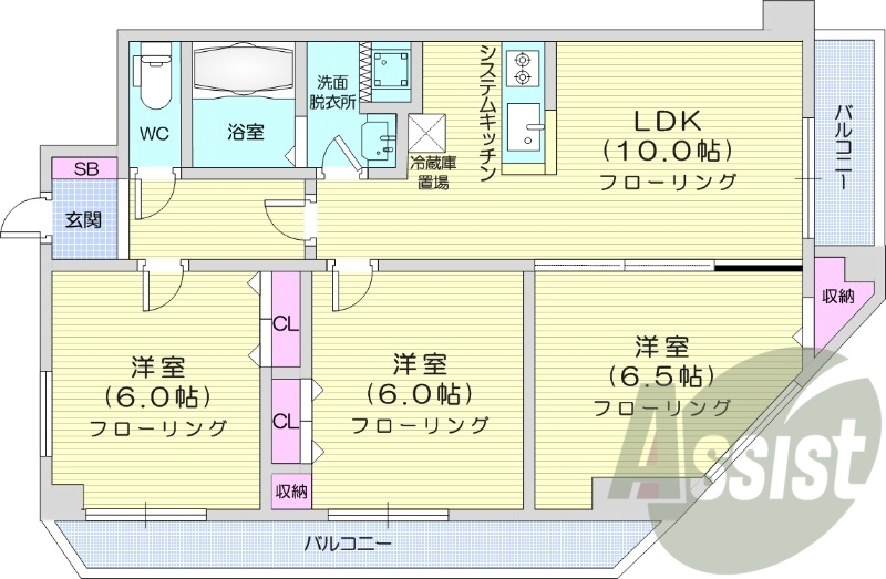 3LDK、ネット無料、ペット可、