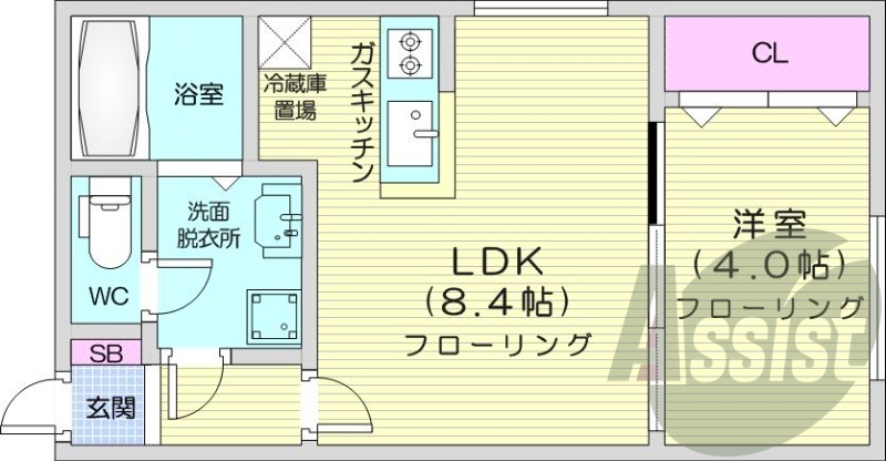 1LDK、オートロック、洗髪洗面化粧台、トランクルーム