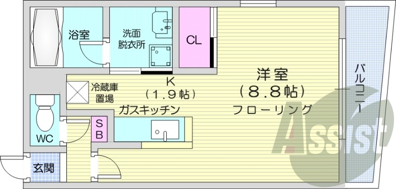1K、ガス安君、エアコン、シャンプードレッサー