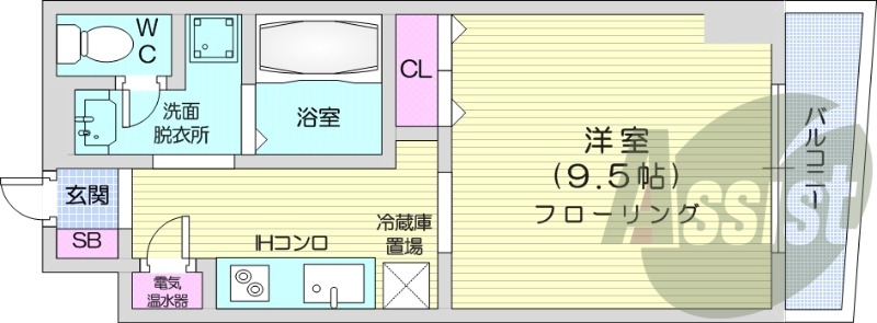 1Ｋ、オートロック、オール電化、ロードヒーティング