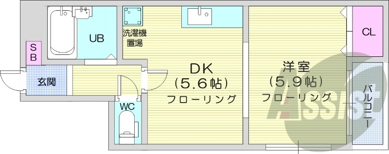1DK、光ファイバー、角部屋、最上階、バストイレ別