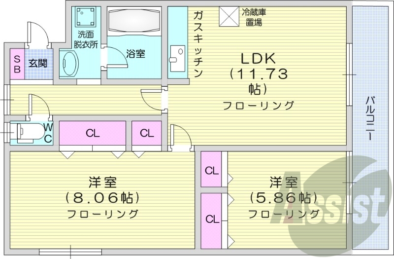 2LDK、エアコン、トランクルーム、灯油暖房、