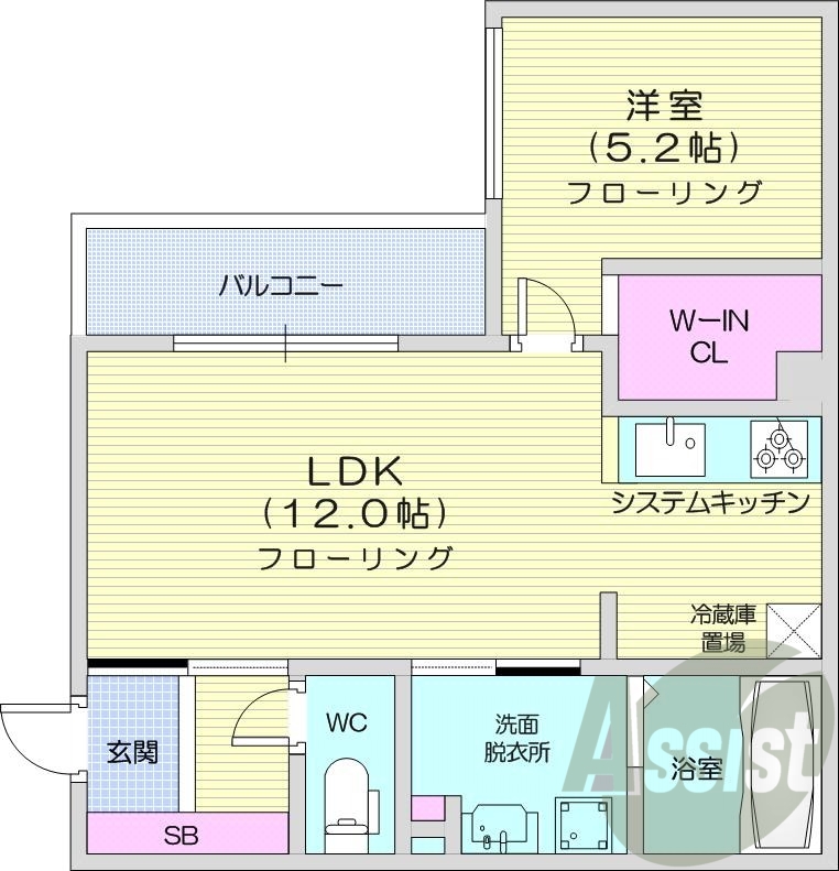 1LDK、エアコン、都市ガス、追い焚き、浴室乾燥機