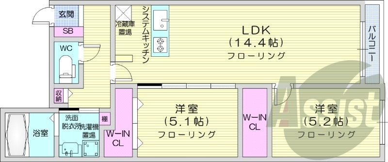 2LDK、エアコン、灯油ボイラー、追い炊き