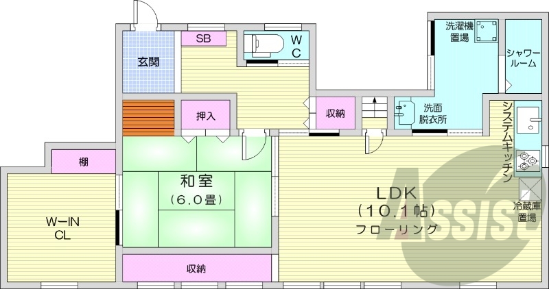 2LDK、システムキッチン、都市ガス、モニタ付インターホン