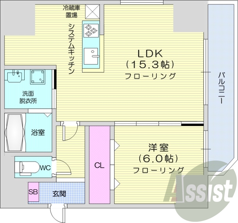 1LDK、都市ガス、ペット可、エアコン、追い焚き、