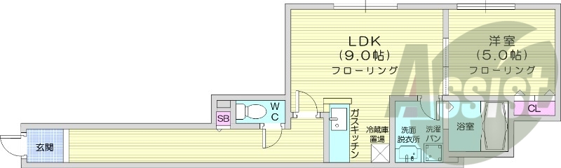1LDK、Wi-Fi無料、シャンプードッレサー