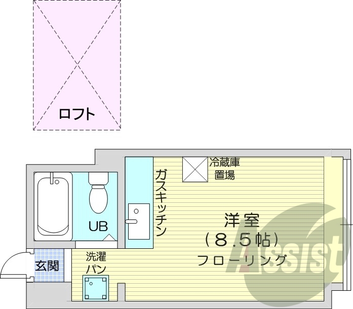 1R、インターネット無料、灯油暖房、オートロック
