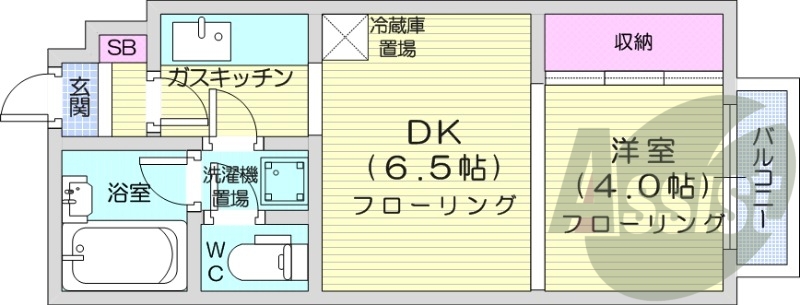 1DK、収納、バルコニー、洗面台、ネット使用料不要