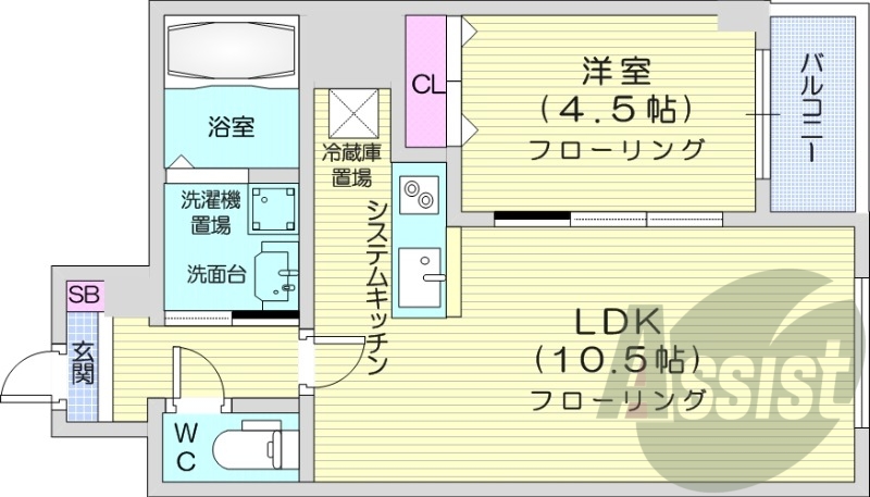 1LDK、オール電化、エアコン、ペット飼育可