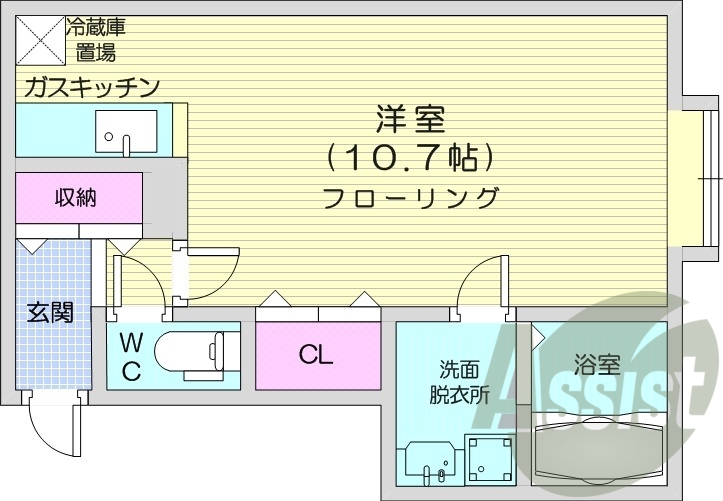 1K、インターネット無料、灯油暖房、モニターホン