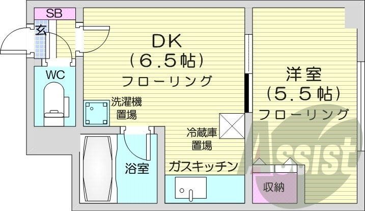 １DK、エアコン、モニターホン、日当たり良好