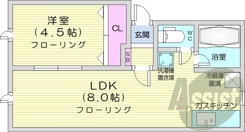 1LDK、最上階、灯油暖房、ウォシュレット