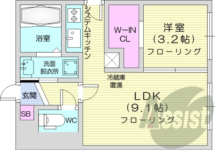 1LDK、ガスリミット、宅配ボックス、温水便座