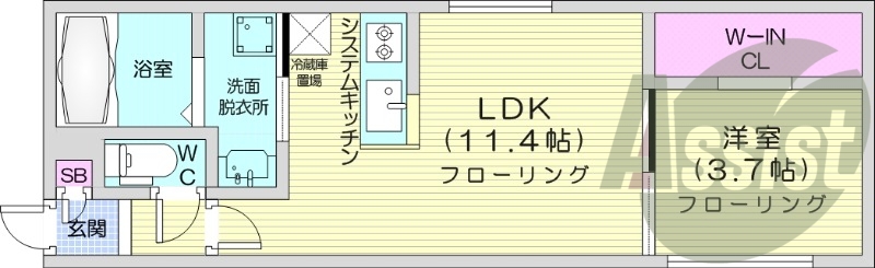 1ＬＤＫ、エアコン、ネット無料、システムキッチン