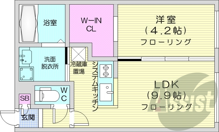 1ＬＤＫ、エアコン、ネット無料、システムキッチン