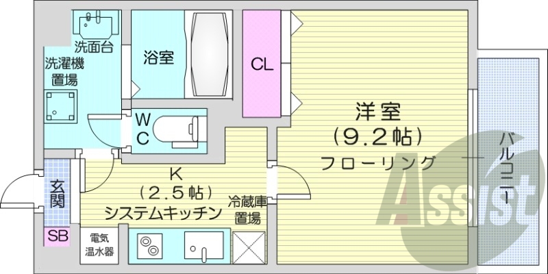 1K、オール電化、オートロック、TVモニターホン