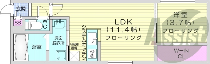 1ＬＤＫ、エアコン、ネット無料、システムキッチン