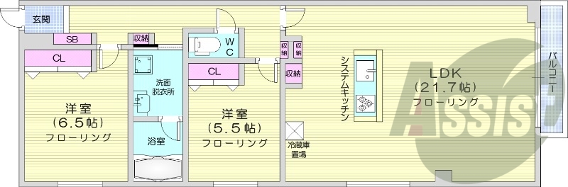2LDK、都市ガス、エアコン、ガス暖房、ネット無料
