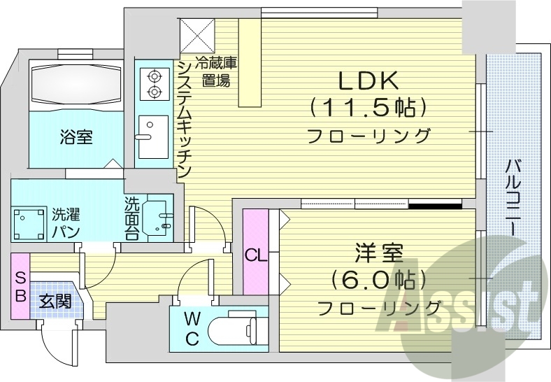 1LDK、都市ガス、エアコン、ネット無料、独立洗面台