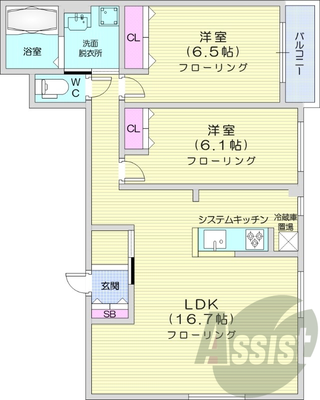 2LDK、エアコン、都市ガス、ペット可、ネット無料