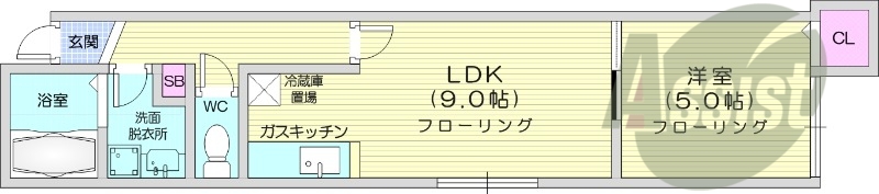 1LDK、灯油暖房、ロードヒーティング、ネット無料、収納
