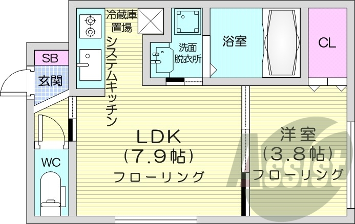 1ＬＤＫ、エアコン、ネット無料、システムキッチン