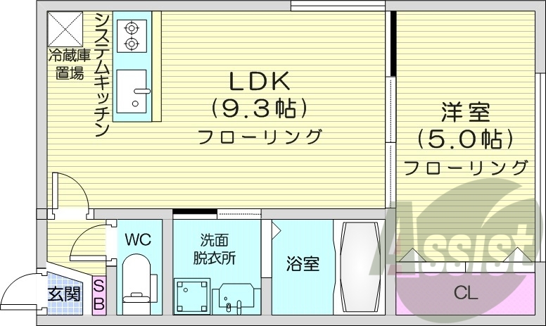 1LDK、エアコン、灯油暖房、ネット無料