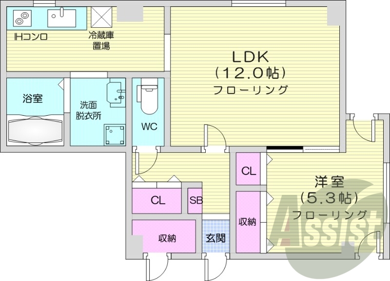 1LDK、ネット無料、独立洗面台、トランクルーム