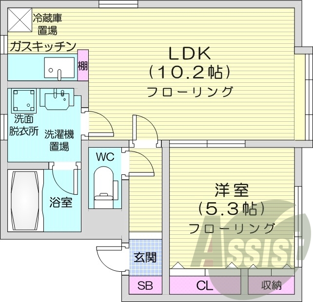 1LDK、トランクルーム、ネット無料、