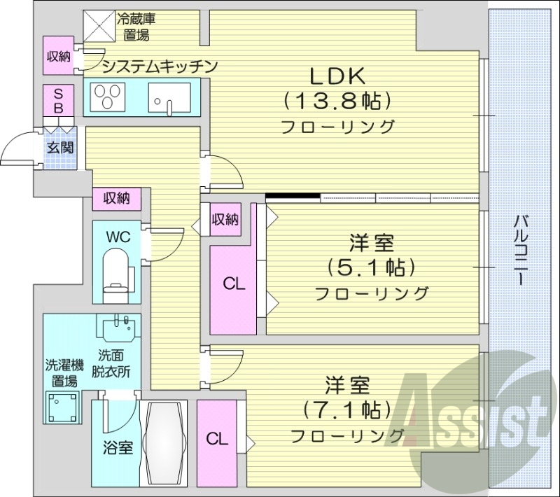 2LDK、オートロック、デザイナーズ、オール電化、IHコンロ