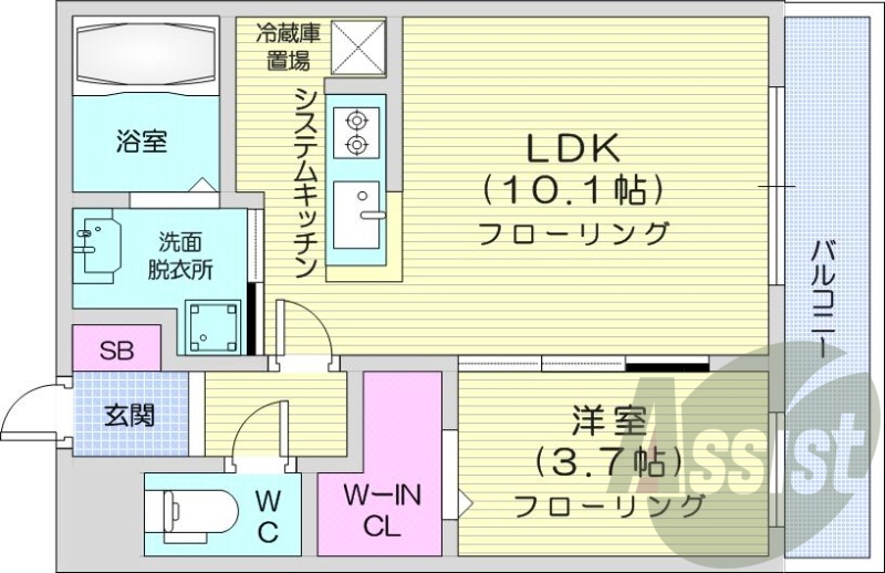 1ＬＤＫ、エアコン、ペット可、システムキッチン