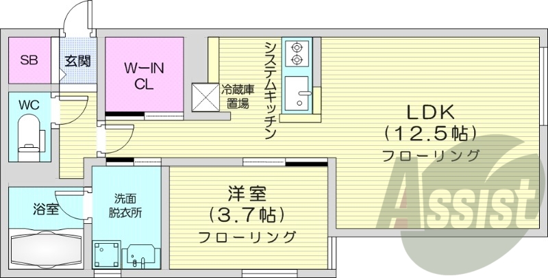 1LDK、エアコン、灯油暖房、ネット無料