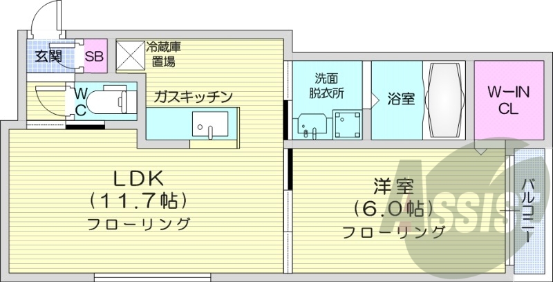 1LDK、浴室乾燥機、ウォシュレット、独立洗面台