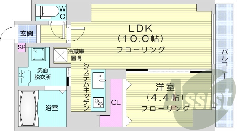1LDK、灯油暖房、収納、モニターホン、洗濯機置場