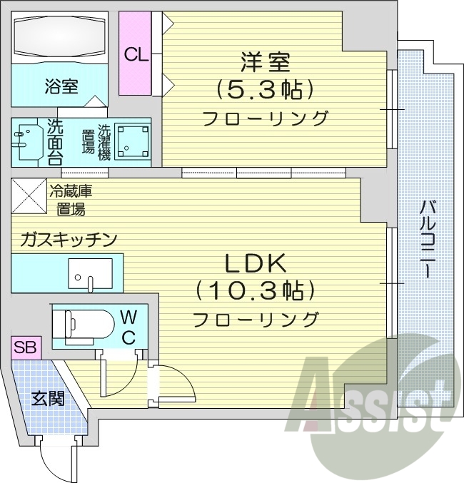 1LDK、ネット無料、シャンプードレッサー、灯油FF暖房