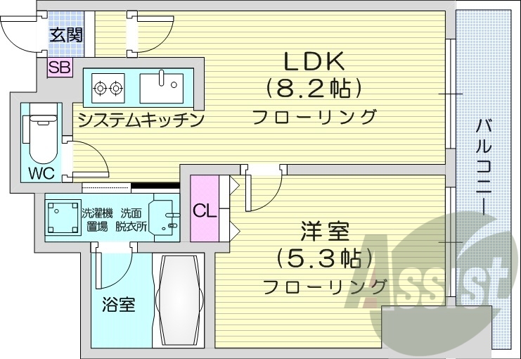 1DK、小型ペット可、エアコン、IHクッキングヒーター