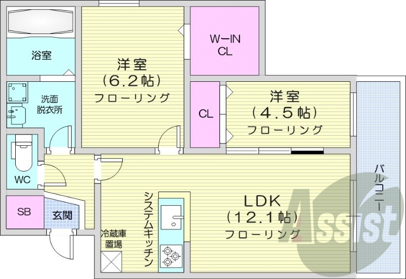 2ＬＤＫ、エアコン、ペット可、システムキッチン