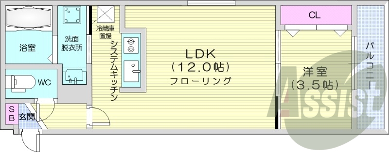 1ＬＤＫ、エアコン、ペット可、システムキッチン